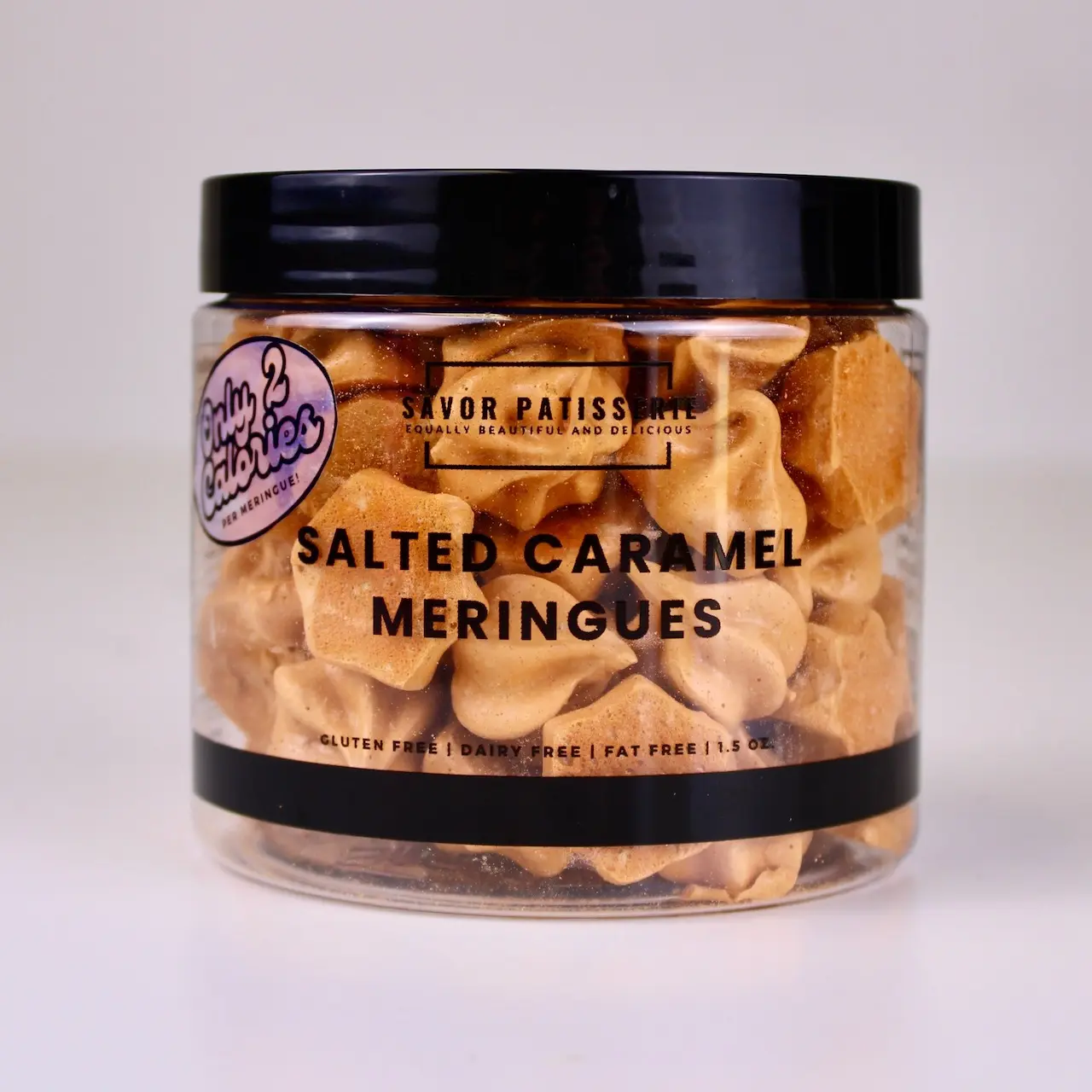 Savor Patisserie Salted Caramel Meringues - 70 Pieces, 2 Calories Each, Gluten Free, Dairy Free, Fat Free, Perfect Snack or Dessert, Sweet & Fruity Treat