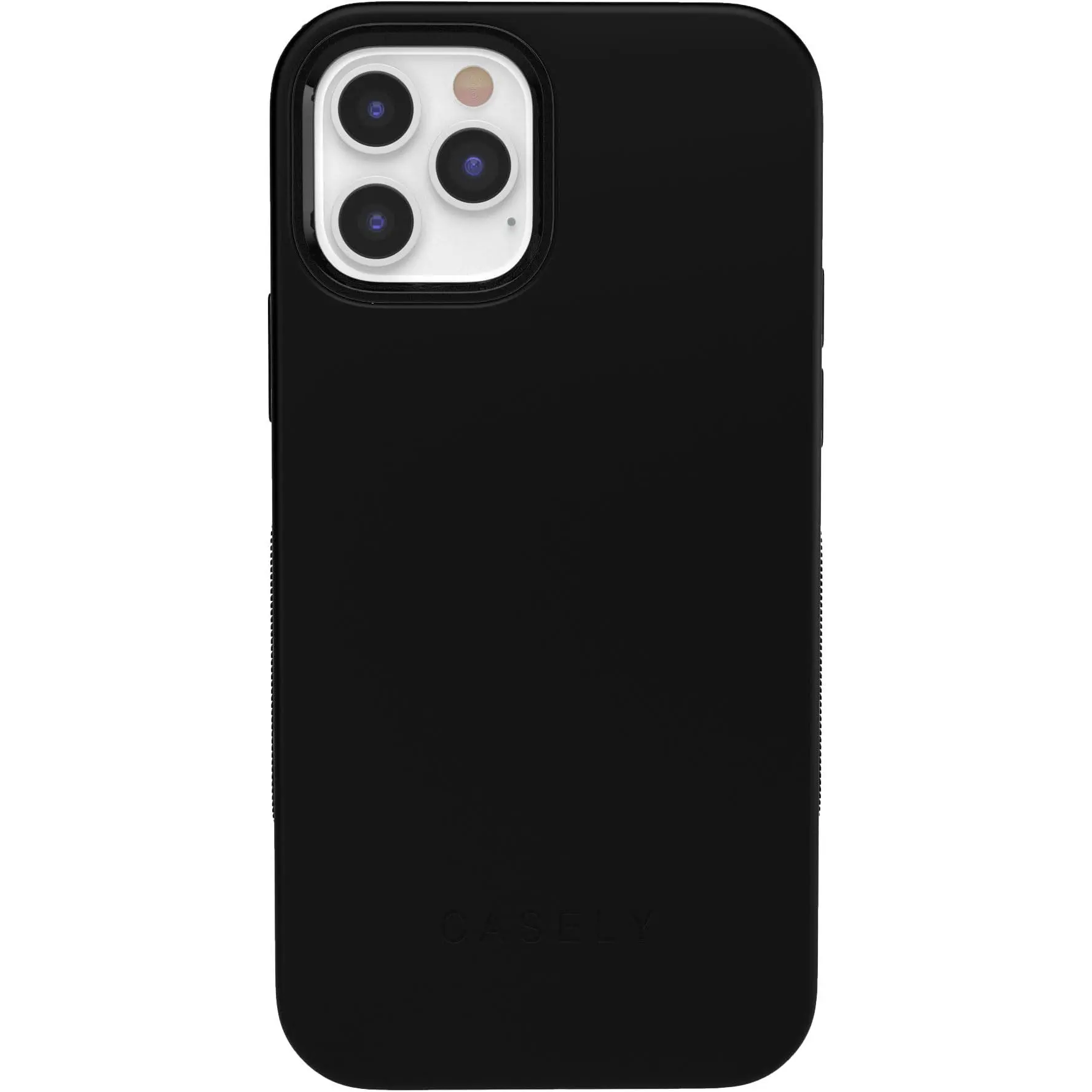 Casely iPhone 12/12 Pro Case | Black on Black | Bold Protective Design | Compatible with MagSafe