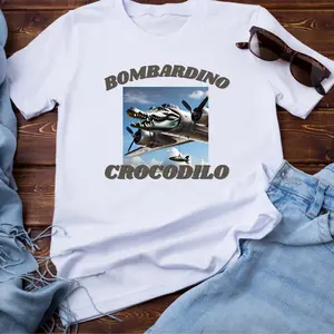 Bombardino Crocodilo T-Shirt, Unique Gift for Teenager, Meme Wear, Summer Outing, Gift for Women and Men