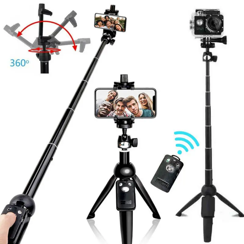 Portable 40" Wireless Remote Selfie Stick Tripod Phone Stand For iPhone Samsung