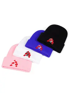 2026 New Personalized Creative Knitted Hat LA Lipprint Embroidered Borderless Hat Street Hip Hop Skateboarding Hat Outdoor Autumn and Winter Leisure Windproof Warm Hat Daily Commuting Decorative Hat Male Female Same Style Fashion Bean Hat