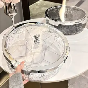 Sealed Snack Tray, Light Luxury Home Use, Living Room Coffee Table Fruit Display Plate, Candy Melon Seed Compartment Storage Box, Snack Containers