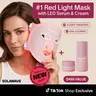 FDA-Cleared LED Face Mask with Red Light Therapy – Infrared & Amber Light, LightBoost Eye Cream + Face & Neck Serum Set