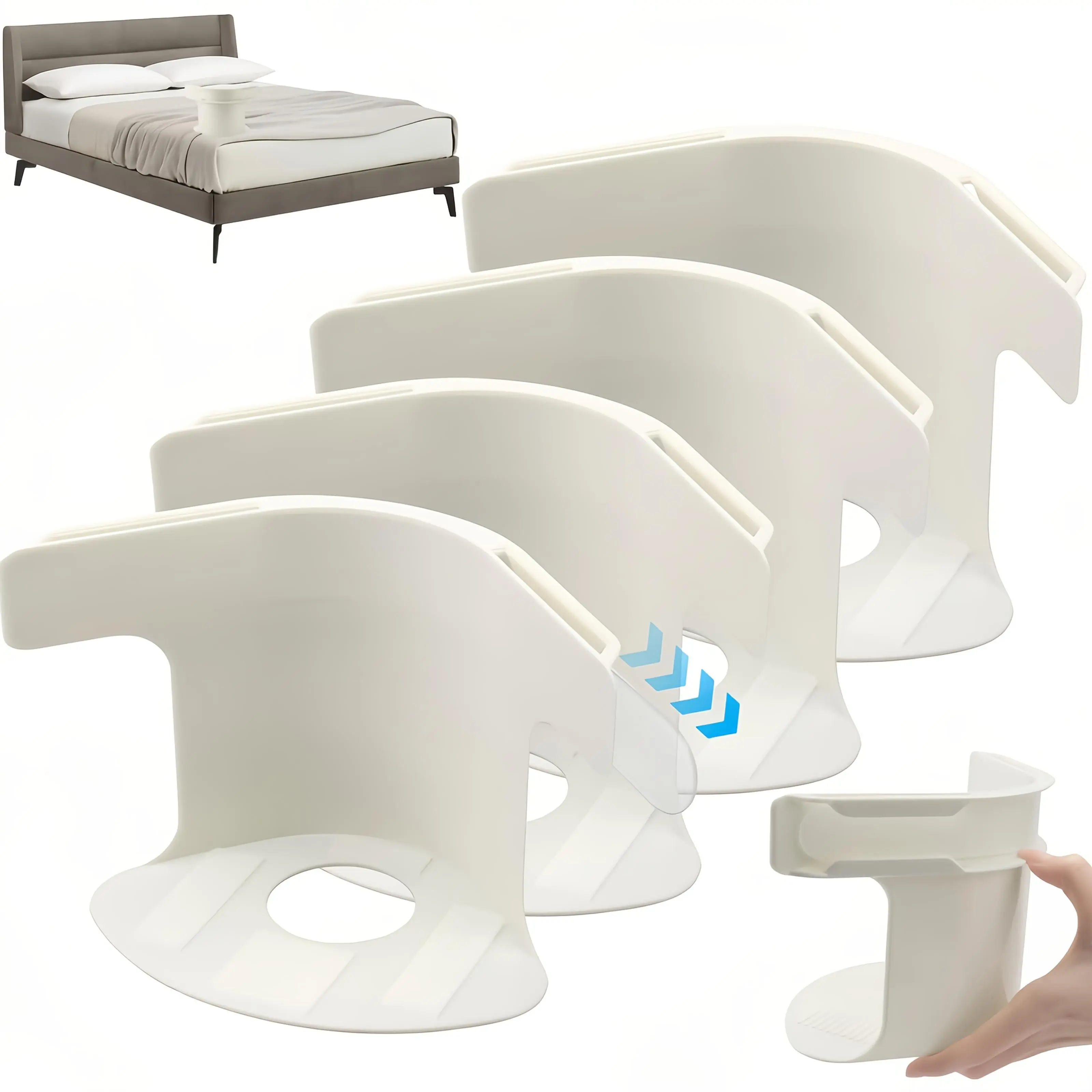 4 Pack Heavy Duty Lock Sheet Holders with Fitted Sheet Straps - Non-Slip, Secure Mattress Straps for All Sizes of Sheets, Easy to Install, Hold Sheets in Place, Sheet Clips,Heavy Duty Mattress Straps,Universal Fit,Bedding Accessories,White&Grey gift outdo