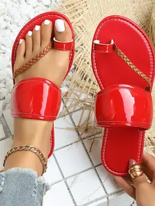 Summer Shopping Comfortable Sandals, Block Woven Flip Flops, Stylish and Cozy Footwear for Daily Wear