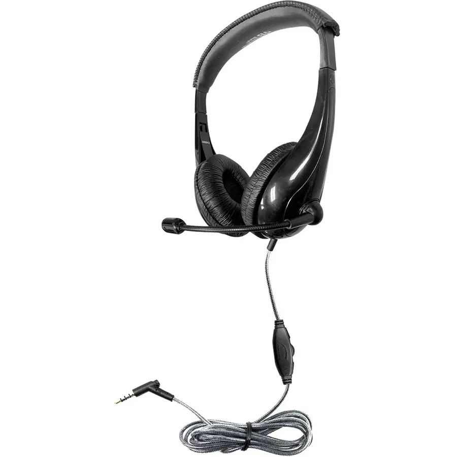 Hamilton Buhl Motiv8 Mid-Sized Cabled Wired Headphone with Gooseneck Mic, In-line Vol. Control