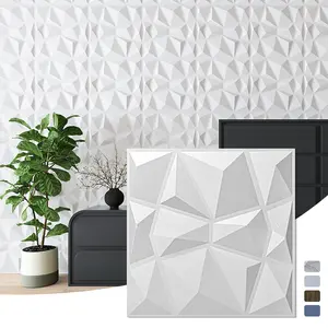 Art3d Modern 3D Wall Panels 12-Pack 19.7" x 19.7" Lightweight PVC Decorative Geometric Textures for Living Room Bedroom Kitchen Easy Installation