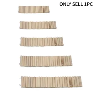 Hamster Habitat Accessory Set, Bear Toy, Dual Layer Platform Fence, DIY Small Pet Building Kit, Includes Turtle, Chicken Toys, Climbing Ladder, Wood