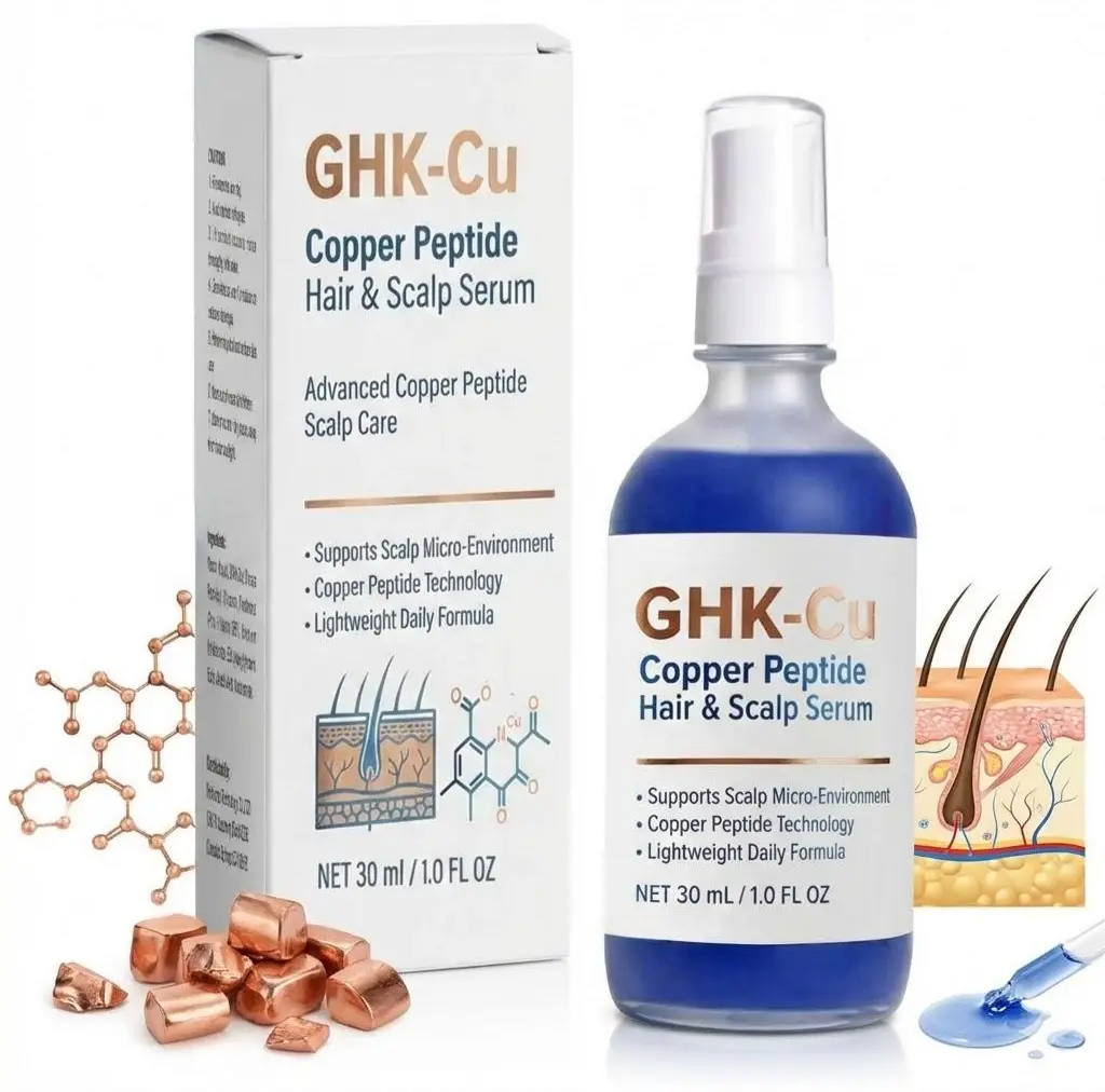 GHK-Cu Copper Peptide Hair Growth Serum for Thinning Hair & Itchy Scalp Relief - Moisturizing, Cruelty Free Treatment for Dry Scalp, 30 ml, Lightweight, Daily, Soothing, Scalp Revitalizing Solution