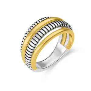 MYTYS Two-Tone Chunky Stacking Ring for Women Elegant Design Perfect Mother's Day Gift Jewelry