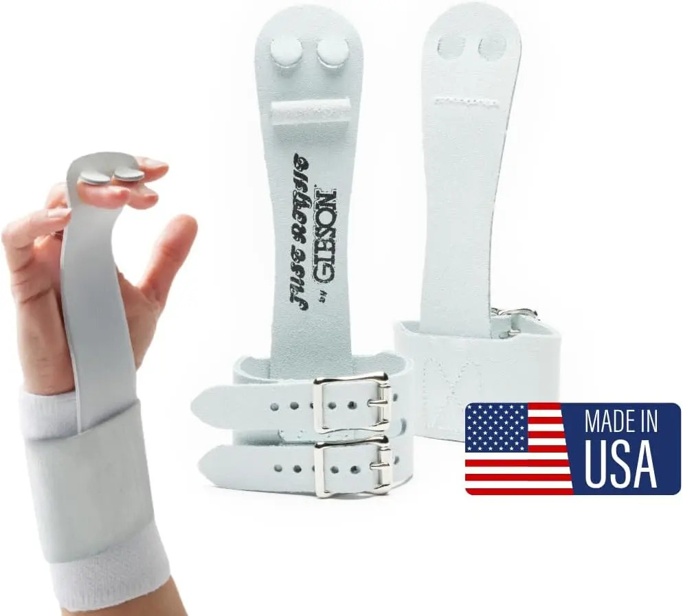 Gibson Athletic Just Right Uneven Bar Gymnastics Grips for Girls - Narrow Fit Leather Hand Grips for Gymnastics Bars - Gymnastics Equipment & Accessories, Made in USA Gibson Athletic