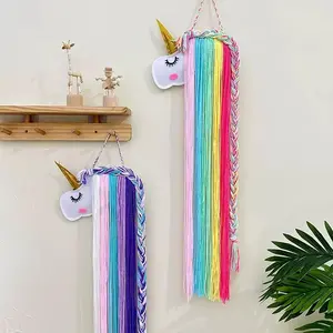 Unicorn Design Wall Hanging Hair Clip Storage Rack, 1 Count Colorful Hair Clip Storage Holder, Home Organizer for Girls Room Decor, Hangable