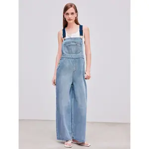 Cider Denim Buckle Wide Leg Jumpsuit