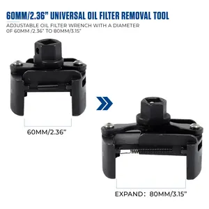 SMOTIVE PRO Adjustable Oil Filter Pliers 60-80mm, 1/2" Drive Heavy Duty Tool with Anti-Slip Serrated Jaws for Easy Filter Removal and Installation