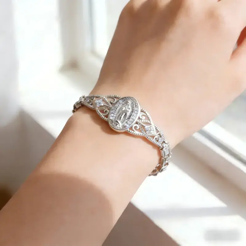 Women's Vintage Filigree Bracelet - Copper Plated, Crafted with Copper Base, Unisex, Elegant, Casual, Sparkling Accents, Hypoallergenic, Non-Tarnish Daily Accessory, Perfect Gift for Her