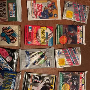 Single Packs of Baseball and Football Cards - Old School & Newer Designs - Includes Desert Storm, Pro Set, and Excit Pic Plus Series