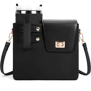 Purse Cup Holder Bag with Strap- Outdoor Portable Crossbody Water Bottle Storage Bag for  Cup Tumbler 40 oz