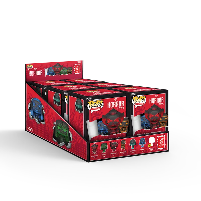 Funko Pop! Warner Bros. Horror Random Mystery Figurine 6-Pack - Collectible Bobblehead Set for Entertainment Enthusiasts