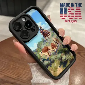 Case for iPhone 16 Pro Max 15 Plus 16E 14 13 12 11 XS XR Cowboys driving cattle Advanced fashion gift Anti-Scratch Shockproof Soft Silicone Protective Cover