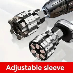 Professional Adjustable Socket Wrench Set - Durable Metal Construction, Baked Enamel End, Industrial Tool, Efficient Screw And Nut Removal, Suitable for Enthusiasts And Professionals
