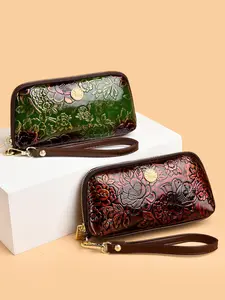 Long Wallet for Women with Wristlet Strap, Phone Clutch Purse for Evening Party & Daily Use, Multi Card Holder Zip Around Handbag