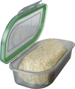 MyGo Container Half-Sized To-Go Single Compartment Container, 8" X 5" X 2-1/2", Reusable, Microwave Safe, NSF Certified, Smoke/Green