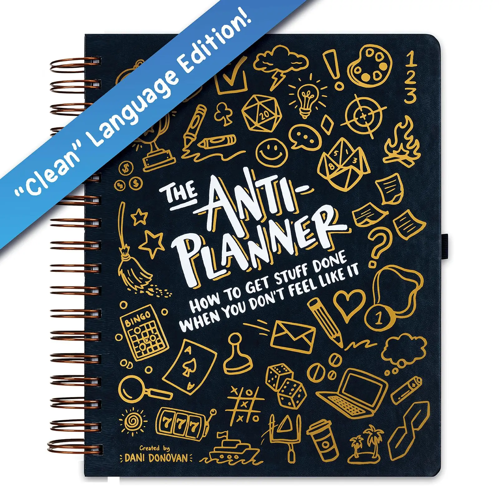 The Anti-Planner ADHD English Self-Help Book for Adults & Procrastinators - 300+ Full-Color Pages, 165+ Productivity & Cleaning Tools, 100+ Activities, Unique Organizer Alternative, Entertaining Task Completion Methods, Emotion Untangling, Adulting Gifts