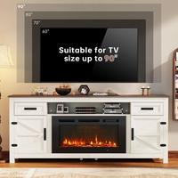 80" TVs with Fireplace / White