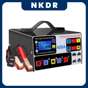 NKDR 400A Heavy Duty Smart Battery Charger - 12V/24V Automatic Pulse Repair, Pulserecovery, Trickle Charging, Durable & Versatile for Boating, Automotive Vehicles fathersdaygiftideas