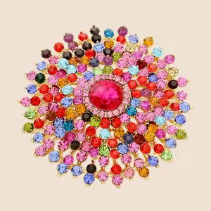 Multi-Crystal Bubble Brooch