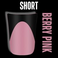 Black French Tips Short Duck Nails Berry Pink