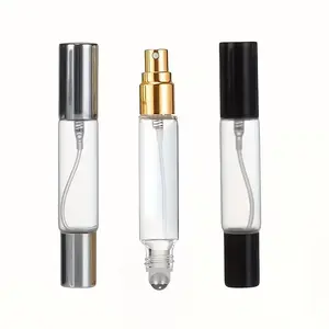 3pcs Perfume Refill Bottles, Roll-On Essential Oil Spray Bottle, Dual-Headed Dispenser, Empty Fragrance Containers, Reusable Aromatherapy Vials