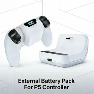 Portable LED Display Rechargeable Back Clip Battery for Ps5 Controller, 1800mah Polymer Battery, 6-8 Hours Game Time, Perfect Ps5 Gift, Game Console Accessories