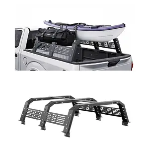 Summervibes VEVOR Overland Truck Bed Rack, 54.3-68.3 in Width, Adjustable Overland Bed Cargo Rack with Sidebar and 900 lbs Static Load Capacity, Heavy Duty Steel, Compatible with Full Size and Mid-Size Trucks