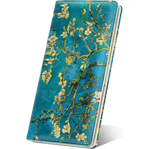 Womens Wallet, RFID Slim Wallets for Women, Thin Ladies Credit Card Holder Purse, Cute Leather Bifold Clutch Billfold with 11 Card Slots & ID Window, Van Gogh Almond Tree