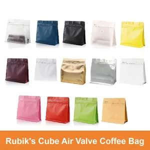 50 Pack Coffee Bags with One-Way Valve, Self-Sealing Stand-Up Pouches, Space Saving Bags, Ideal for Coffee Beans, Powder, Nuts, Tea, Dry Fruits