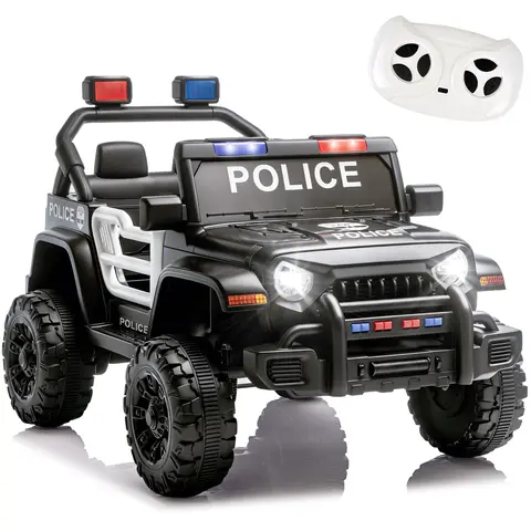 12V Battery-Powered Kids Remote Control Kart (Ages 3-4, 12 Months Coverage) - 4-Wheel Design, Dual Drive, Suspension, Music, Bluetooth, MP3 Player, USB, Headlights, Quick-Release Steering Wheel, Slow Start, BPA Free, Kids Toys Play (With Batteries)