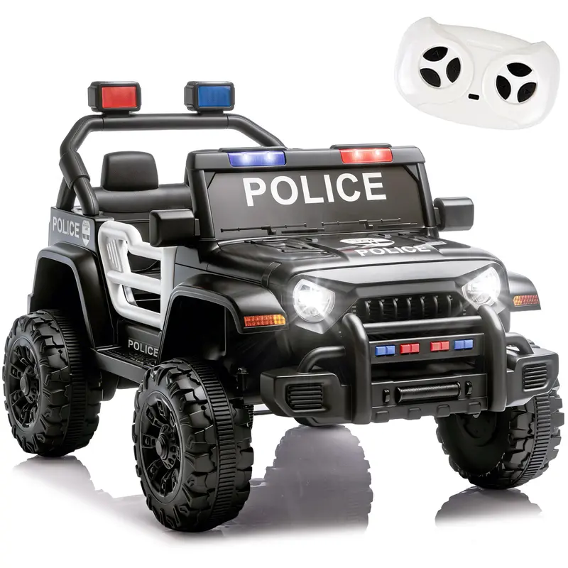 12V Battery-Powered Kids Remote Control Kart (Ages 3-4, 12 Months Coverage) - 4-Wheel Design, Dual Drive, Suspension, Music, Bluetooth, MP3 Player, USB, Headlights, Quick-Release Steering Wheel, Slow Start, BPA Free, Kids Toys Play (With Batteries)