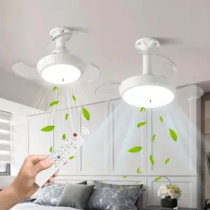 Ceiling Fan Light with Remote Control, 3-speed Adjustable LED Light Fan Light, Easy To Install Retractable Fan Light for Bedroom Kitchen Living Room