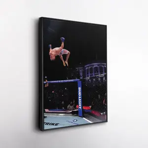 Justinnn Gaethjeee Backflippp Celebration Canvas Wall Art, UFC MMA Artwork Print, Fighter Room Decor, Mixed Martial Arts Fan Gift