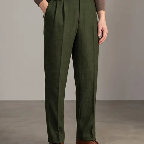 Men's Retro Herringbone Tweed Fitted Ankle-Length Corporate Pants - Polyester Blend Menswear with Buttons, Classic Office Wear, Formal Wear, Men's Clothing Dry Clean Bottoms