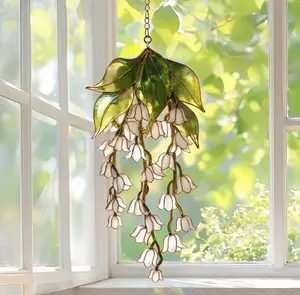 Acrylic Lily of the Valley Stained Glass Suncatcher, Lily of the Valley Window Hanging, Floral Sun Catcher, Botanical Decor, Aesthetic Home Decor, Gift for Her