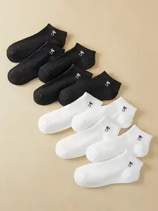 5 Pairs Women's Socks, Underwear, Japanese Ruffled Short Socks with Lace Trim, Cute Fitted Socks for All Seasons, Plain Style
