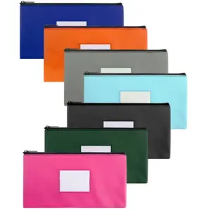 A Set of 7 Pcs Money Bags with Zipper for Cash,7 Color 11.25" x 6.25" Bank Deposit Bags,Cash Pouches with Zipper,Cash Register Bag,Halloween Christmas Party Gifts,Tools & Hardware,Summervibes