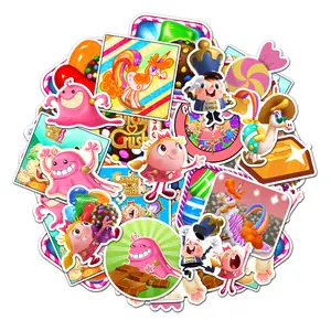 Candy Crush Saga Pack 20 PCS Stickers Game Funny Graphic Waterproof Stickers Pack, Decorative Car Wall Bottle PC Book Vinyl Stickers Decal