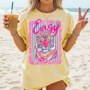 Preppy Easy Tiger Shirt, Funny Sarcastic Snarky Colorful Shirts, Trending Stripes Tee, Girly Boutique Tshirt KW2
