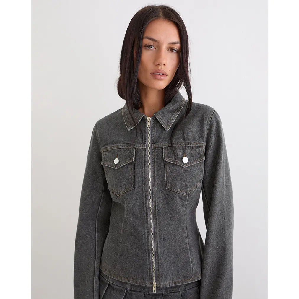 Rohana Jacket in Denim Grey Wash