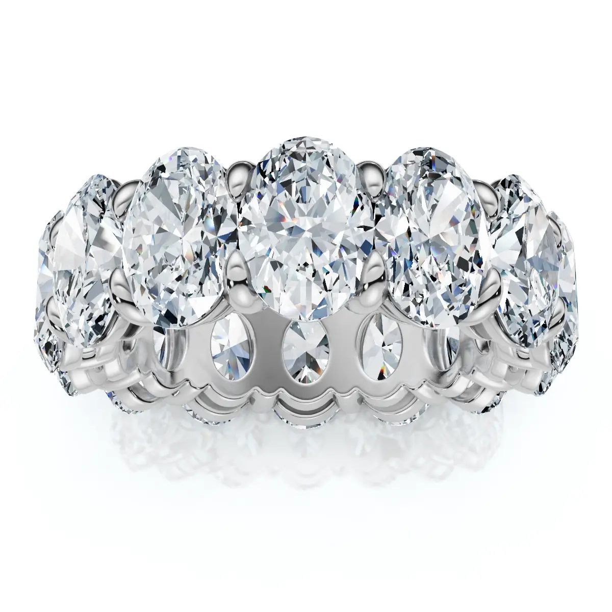 8Ct Oval Diamond Eternity RIng 14k Gold Platinum Band Lab Grown