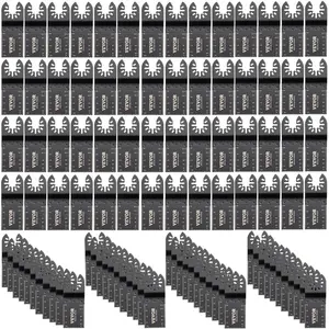 100PCS Oscillating Saw Blades, Quick Release Multitool Blades Kit, HCS Tool Blades for Wood Plastic, Compatible with Dewalt Dremel Fein Worx Bosch Makita Milwaukee