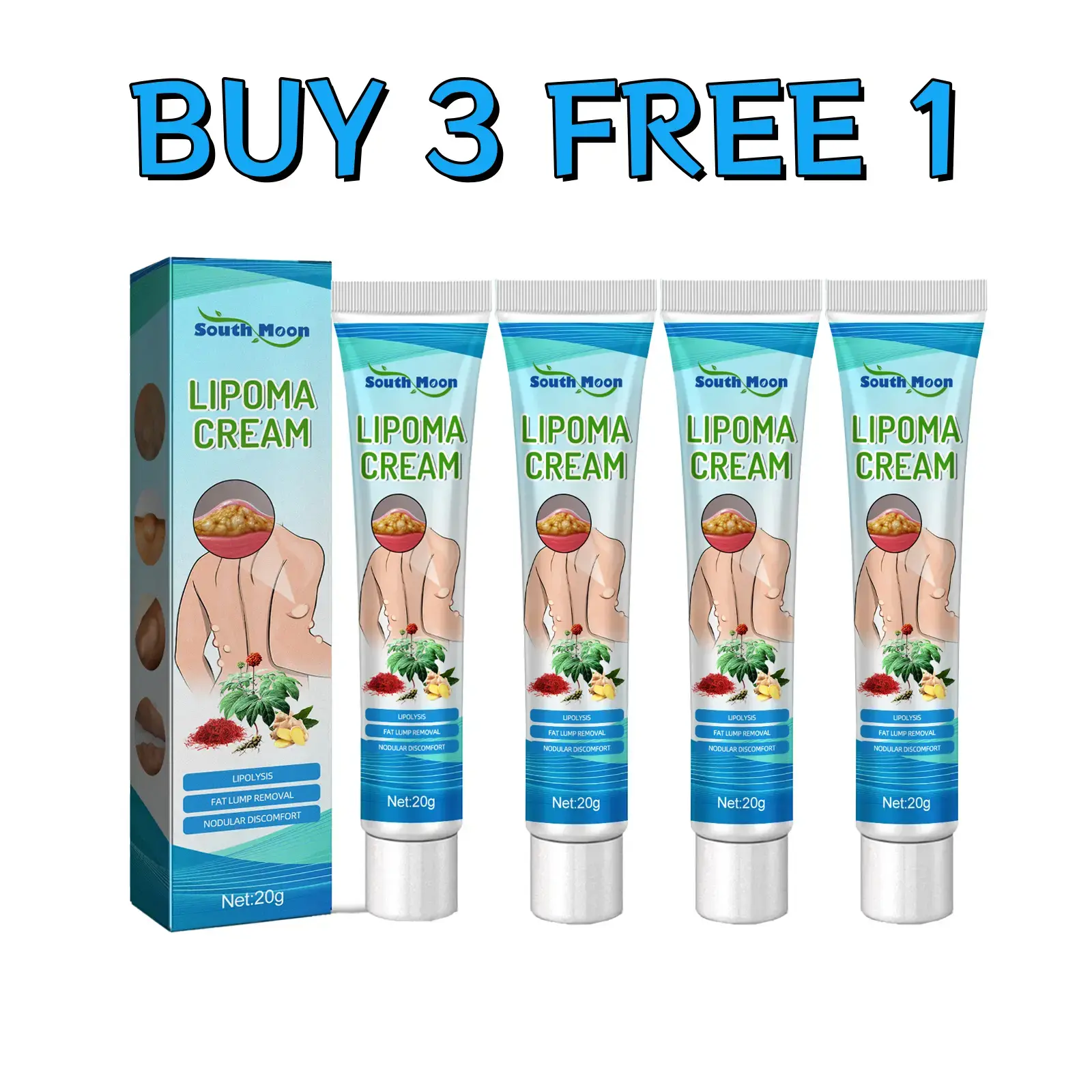 Subcutaneous Skin Bump Soothing Moisturizing Body Cream 20g Per Tube, Plant Infused Lightweight Quick Absorb Lotion, Non-Oily Daily External Skin Care for Local Body Area Hydration & Smoothing